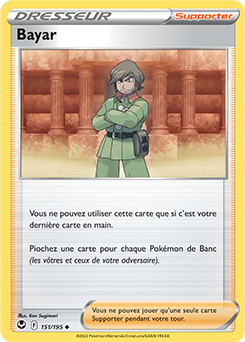 Carte Pokémon Peu commune Bayar 151/195 de la série Tempête Argentée