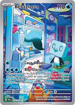 Carte Pokémon Illustration rare Bekaglaçon 205/193 de la série Évolutions à Paldea