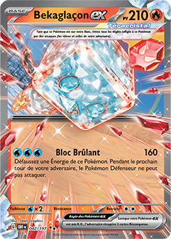 Carte Pokémon Bekaglaçon ex 42/197 de la série Flammes Obsidiennes en vente au meilleur prix