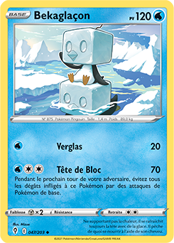 Carte Pokémon Peu commune Bekaglaçon 47/203 de la série Évolution Céleste