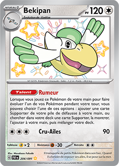 Carte Pokémon Bekipan 204/91 de la série Destinées de Paldea en vente au meilleur prix