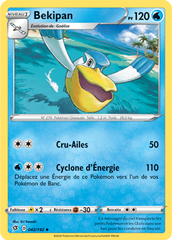 Carte Pokémon Peu commune Bekipan 42/192 de la série Clash des Rebelles