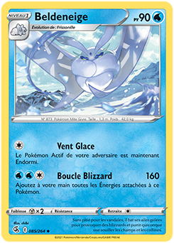Carte Pokémon Peu commune Beldeneige 85/264 de la série Poing de Fusion