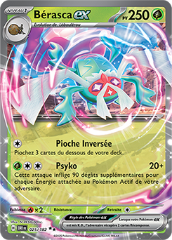 Carte Pokémon Double rare Bérasca ex 25/182 de la série Rivalités Destinées