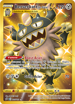 Carte Pokémon Pokémon Gold EB Berserkatt de Galar 205/192 de la série Clash des Rebelles