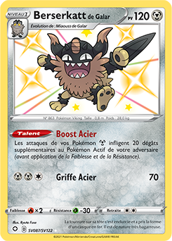 Carte Pokémon Berserkatt de Galar SV087/SV122 de la série Destinées Radieuses en vente au meilleur prix