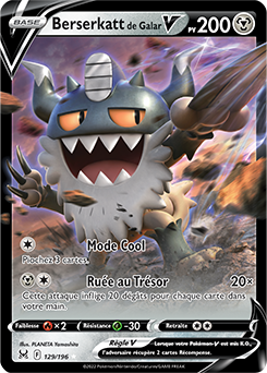 Carte Pokémon Berserkatt de Galar V 129/196 de la série Origine Perdue en vente au meilleur prix