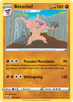 Carte Pokémon Bétochef 75/163 de la série Styles de Combat en vente au meilleur prix