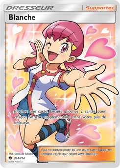 Carte Pokémon Dresseur Full Art Blanche 214/214 de la série Tonnerre Perdu