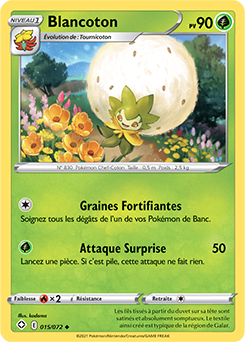 Carte Pokémon Blancoton 015/072 de la série Destinées Radieuses en vente au meilleur prix
