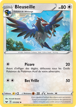 Carte Pokémon Peu commune Bleuseille 151/202 de la série Épée et Bouclier