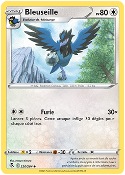 Carte Pokémon Peu commune Bleuseille 220/264 de la série Poing de Fusion