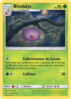 Carte Pokémon Blindalys 27/214 de la série Tonnerre Perdu en vente au meilleur prix