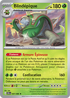 Carte Pokémon Blindépique 7/86 de la série Chaos Ascendant en vente au meilleur prix