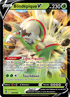 Carte Pokémon Blindépique V 015/195 de la série Tempête Argentée en vente au meilleur prix