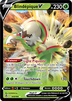 Carte Pokémon Ultra rare V Blindépique V 015/195 de la série Tempête Argentée