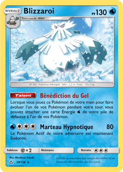 Carte Pokémon Rare Blizzaroi 38/156 de la série Ultra Prisme