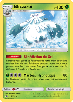 Carte Pokémon Rare Blizzaroi 4/131 de la série Lumière Interdite