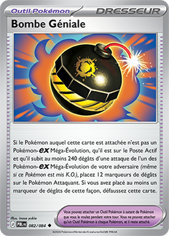 Carte Pokémon Peu commune Bombe Géniale 82/84 de la série Nuit Noire