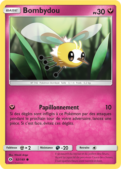Carte Pokémon Commune Bombydou 92/149 de la série Soleil & Lune