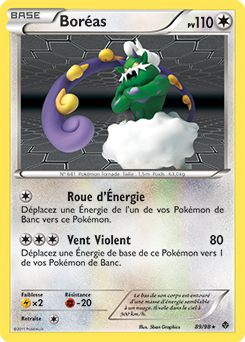 Carte Pokémon Holographique Rare Boréas 89/98 de la série Pouvoirs Émergents