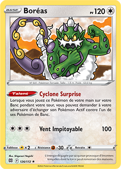 Carte Pokémon Rare Boréas 126/172 de la série Stars Étincelantes