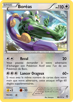 Carte Pokémon Rare Boréas 86/111 de la série Poings Furieux