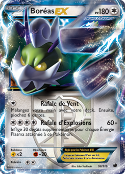 Carte Pokémon Boréas EX 98/116 de la série Glaciation Plasma en vente au meilleur prix