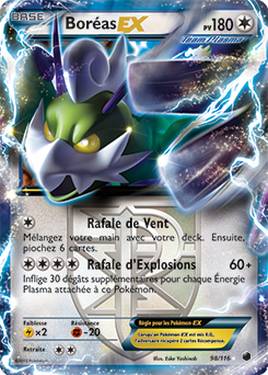 Carte Pokémon Pokémon EX Boréas EX 98/116 de la série Glaciation Plasma