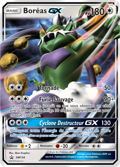 Carte Pokémon Promo Boréas GX SM134 de la série Promos Soleil et Lune