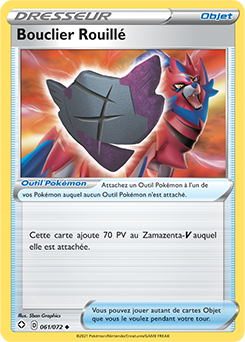 Carte Pokémon Bouclier Rouillé 061/072 de la série Destinées Radieuses en vente au meilleur prix