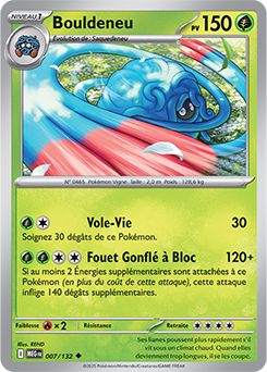Carte Pokémon Peu commune Bouldeneu 7/132 de la série Méga-Évolution