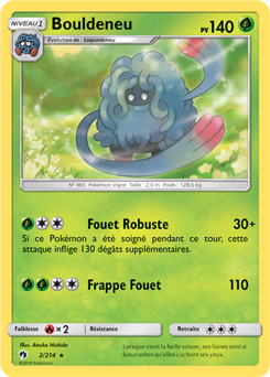 Carte Pokémon Rare Bouldeneu 2/214 de la série Tonnerre Perdu