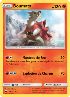 Carte Pokémon Rare Boumata 26/147 de la série Ombres Ardentes