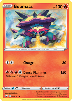 Carte Pokémon Rare Boumata 29/202 de la série Épée et Bouclier