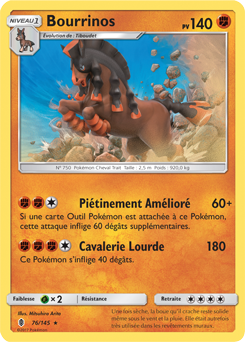Carte Pokémon Holographique Rare Bourrinos 76/145 de la série Gardiens Ascendants