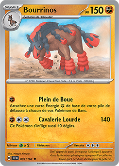 Carte Pokémon Bourrinos 92/162 de la série Forces Temporelles en vente au meilleur prix