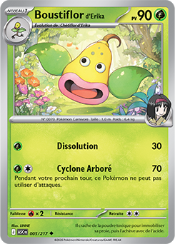 Carte Pokémon Boustiflor d'Erika 5/217 de la série Héros Transcendants en vente au meilleur prix