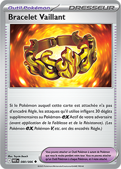 Carte Pokémon Peu commune Bracelet Vaillant 80/86 de la série Flamme Blanche