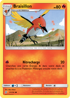 Carte Pokémon Braisillon 31/236 de la série Harmonie des Esprits en vente au meilleur prix