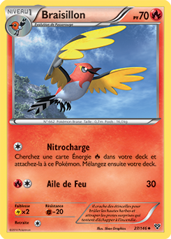 Carte Pokémon Peu commune Braisillon 27/146 de la série X&Y