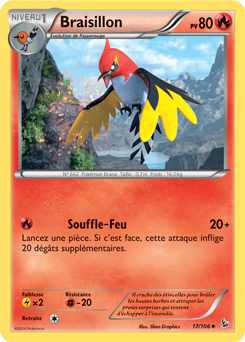 Carte Pokémon Braisillon 17/106 de la série Étincelle en vente au meilleur prix