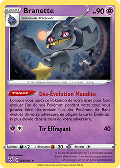 Carte Pokémon Rare Branette 068/185 de la série Voltage Éclatant