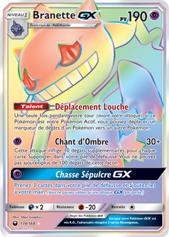 Carte Pokémon Secrète Rainbow GX Branette GX 174/168 de la série Tempête Céleste