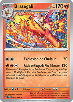 Carte Pokémon Rare Braségali 42/182 de la série Rivalités Destinées