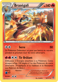 Carte Pokémon Holographique Rare Braségali 14/111 de la série Poings Furieux