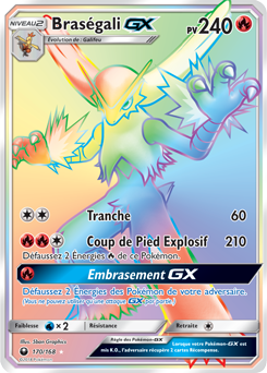 Carte Pokémon Braségali GX 170/168 de la série Tempête Céleste en vente au meilleur prix