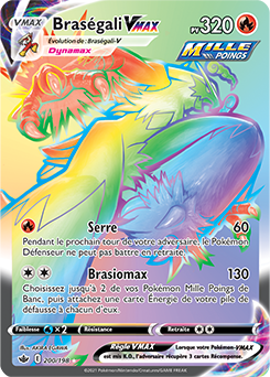 Carte Pokémon Braségali VMAX 200/198 de la série Règne de Glace en vente au meilleur prix