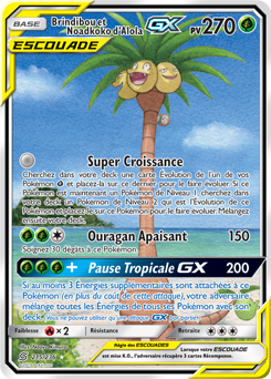 Carte Pokémon Pokémon Full Art Brindibou Noadkoko d’Alola GX 215/236 de la série Harmonie des Esprits