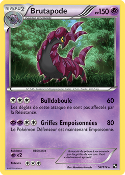 Carte Pokémon Brutapode 54/114 de la série Noir & Blanc en vente au meilleur prix